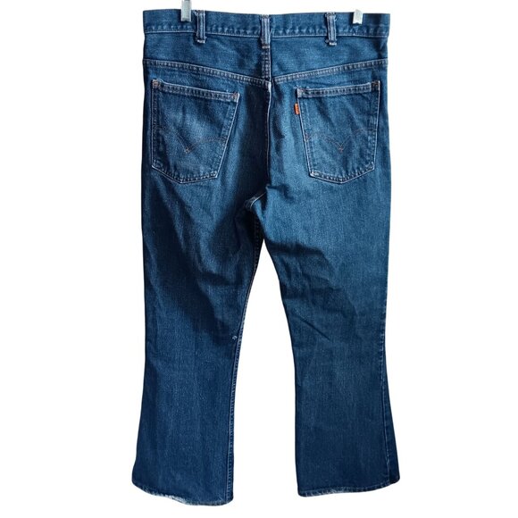 Vintage 1970's 36x30 Jeans Levis 646 0217 Denim Bellbottom Orange Tab Talon 42 - Picture 16 of 16